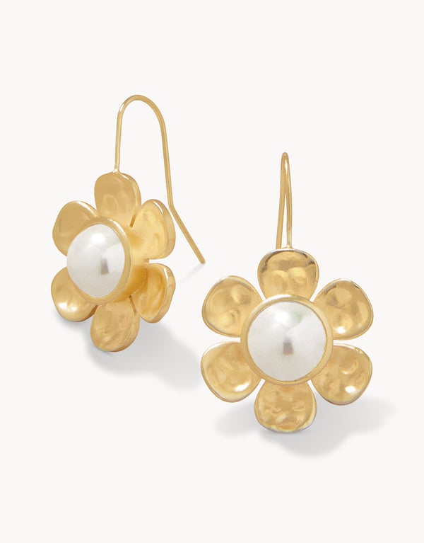 Spartina 449 Primrose Drop Earrings-Pearl