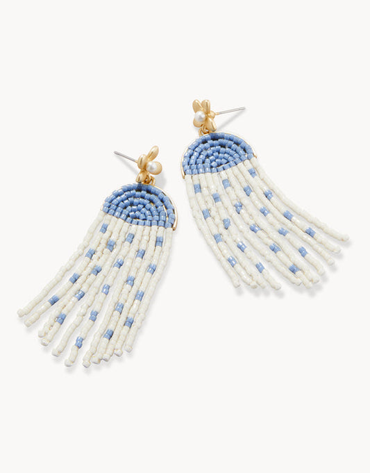 Spartina Bitty Bead Earrings-Blue Dot