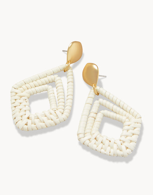 Spartina 449 Jesse Wicker Earrings-White