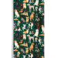 1 Canoe 2 "Furry Friends" Dogs Tea Towel-Green