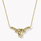 Kendra Scott Longhorn Short Pendant Necklace-Gold/Orange Magnesite