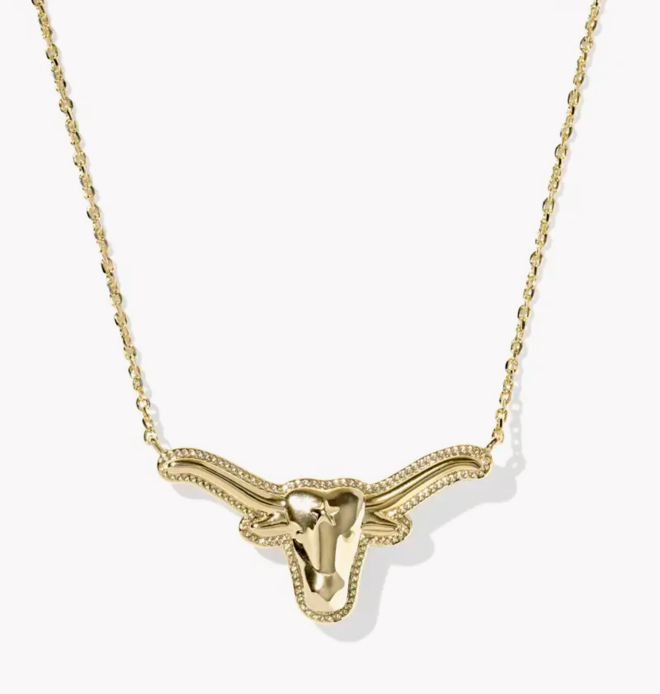 Kendra Scott Longhorn Short Pendant Necklace-Gold/Orange Magnesite