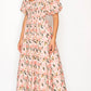 Meet Me in Santorini "Peony Glow" Maxi Dress-Coral