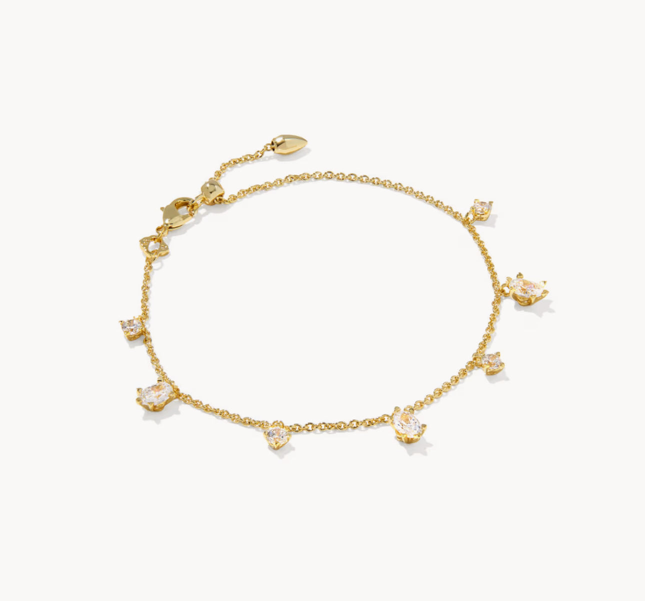 Kendra Scott Cailin Delicate Chain Bracelet-Gold White CZ