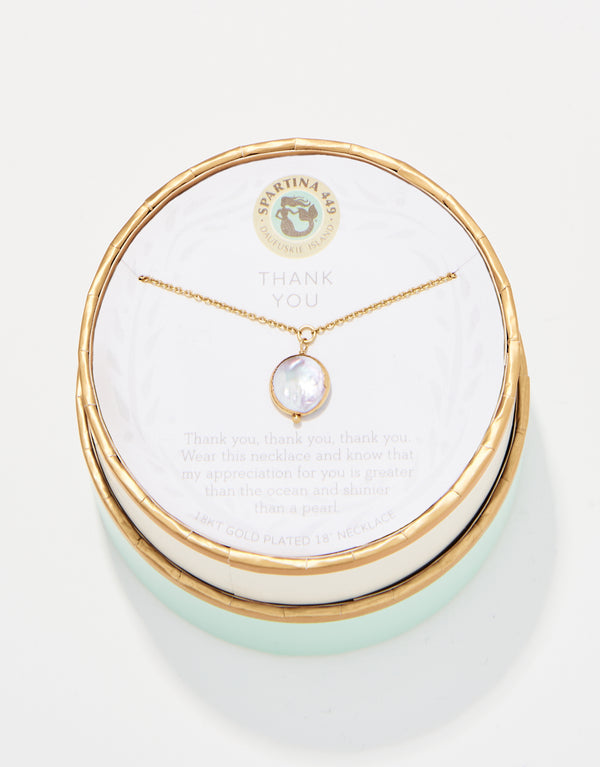 Spartina 449 Sea La Vie Necklace-Thank You/ Coin Pearl