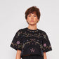 dRA Embroidered Pewter Top-Black