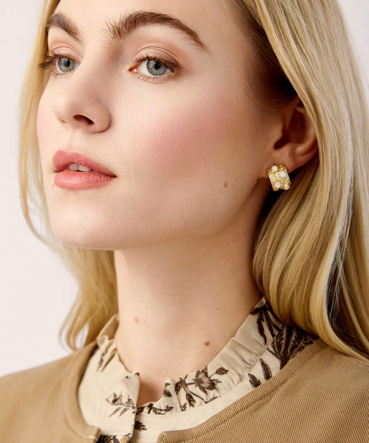 Spartina 449 Karissa Hoop Earrings -White Opal