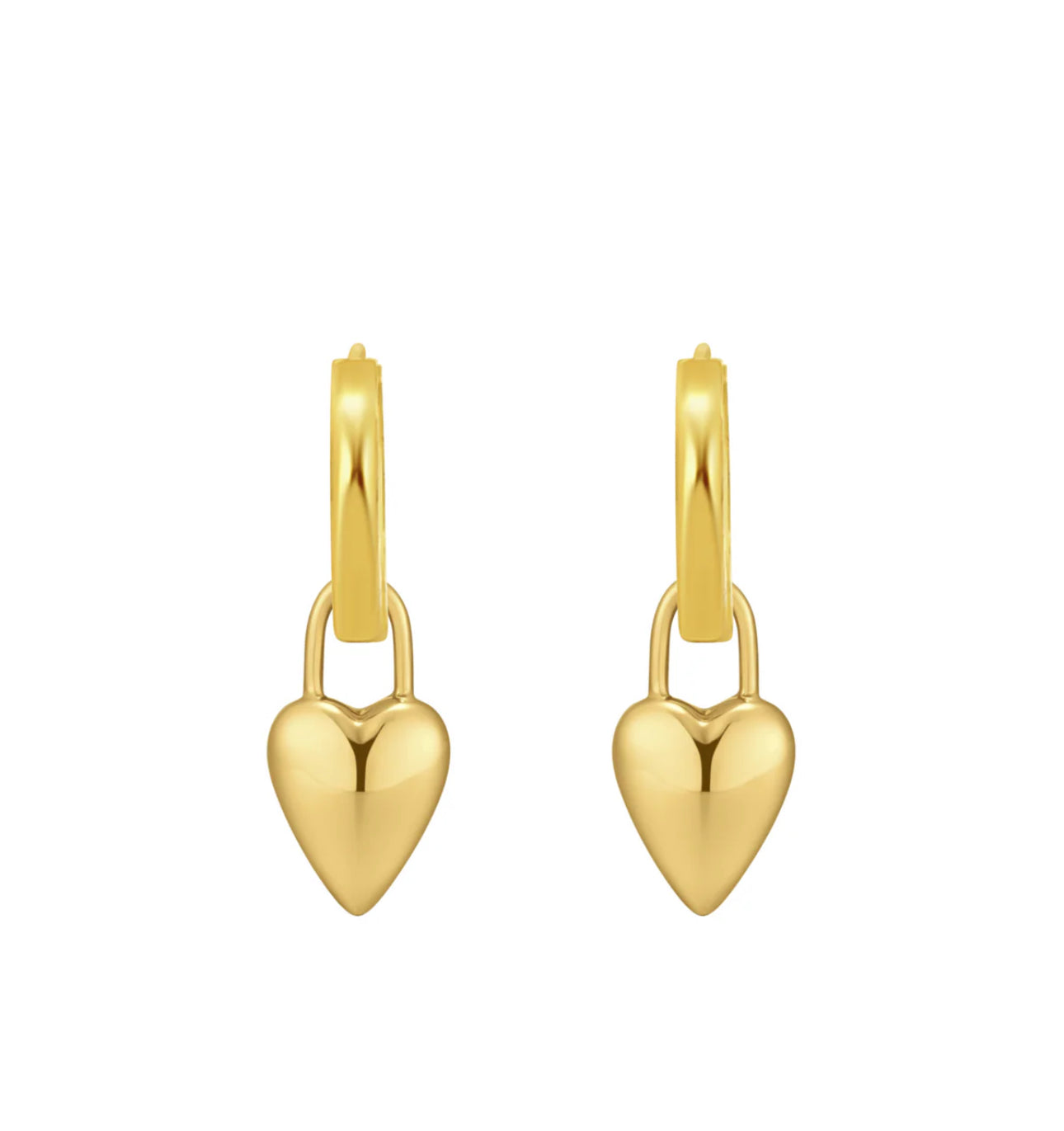 LeMel “Lucy” Heart Charm Huggie Earrings