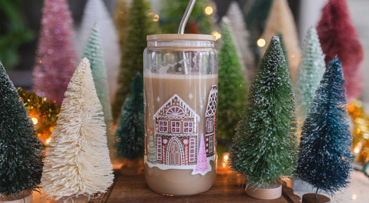 Pippi Post "Gingerbread Village" Christmas Glass Can