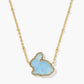 Kendra Scott Bunny Short Pendant Necklace-Gold Matte Light Blue Diochroic