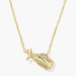 Kendra Scott Golf Short Pendant Necklace-Gold Ivory MOP