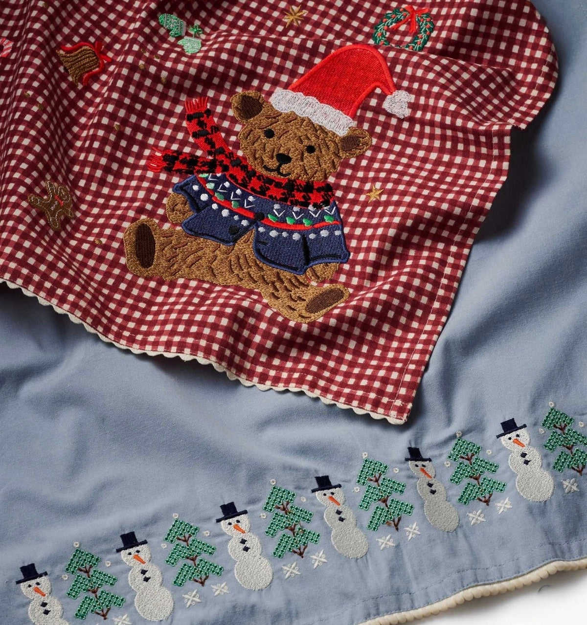 Rifle Paper Co. "Snowman" Embroidered Tea Towel