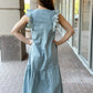 Elan “Georgia” Midi Dress-Blue Natural