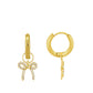 LeMel “Lucy” Bow Charm Huggie Earrings