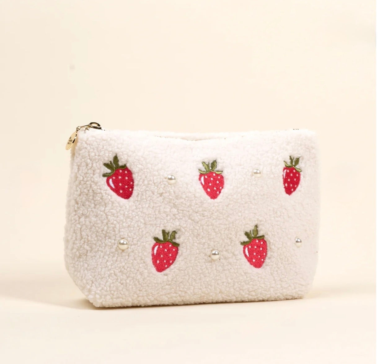The Darling Effect Teddy Pouch-Strawberries & Pearls