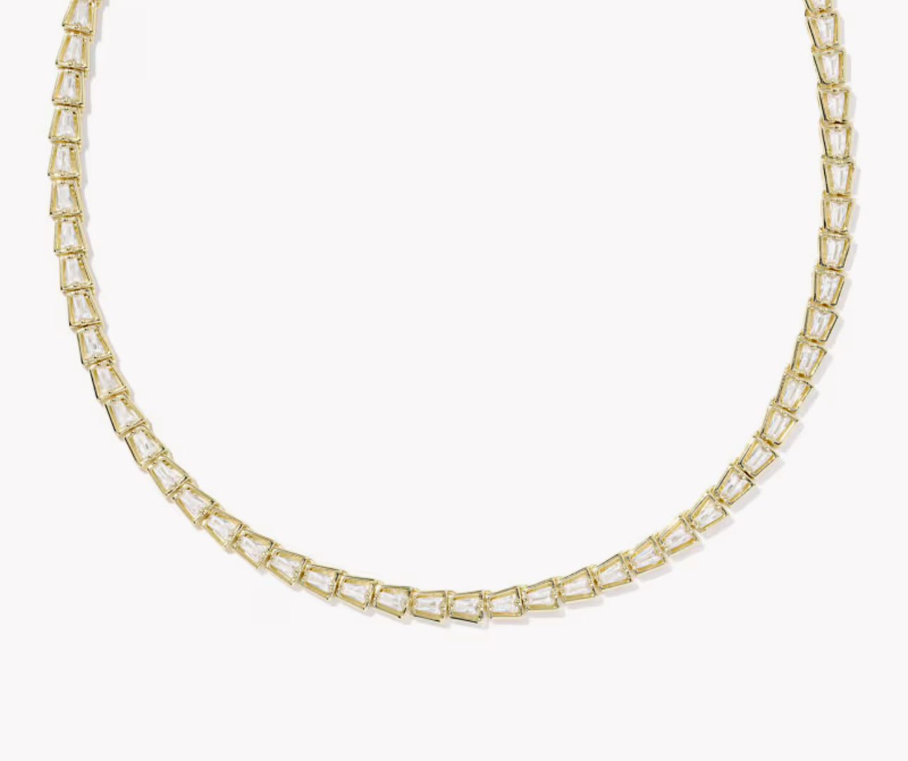 Kendra Scott Bella Tennis Necklace- Gold White CZ