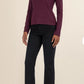 Kut from the Kloth "Noelie" Scoop Neck Long Sleeve Top-Berry