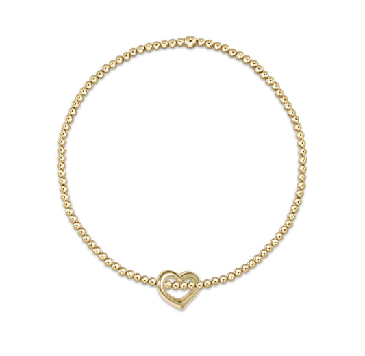 Enewton EGIRL "Classic” Gold 2mm Bead Bracelet - Love Small Gold Charm