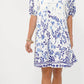 Greylin “Nanci” Popover Mini Dress - Ivory/Blue
