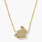 Kendra Scott Bunny Short Pendant Necklace-Gold Matte Light Blue Diochroic