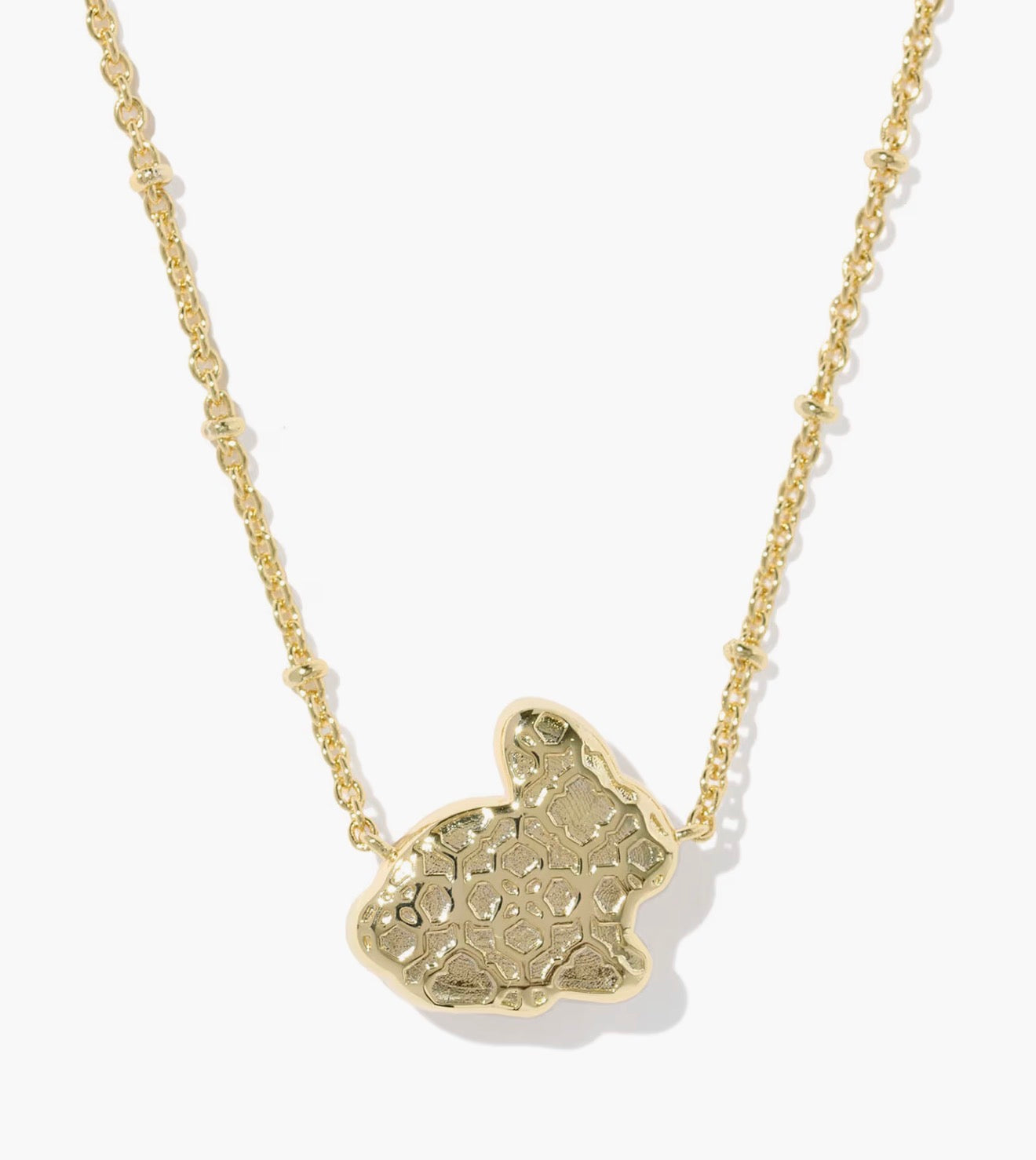 Kendra Scott Bunny Short Pendant Necklace-Gold Matte Light Blue Diochroic