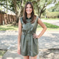Elan “Sadie” Faux Leather Mini Dress - Pine