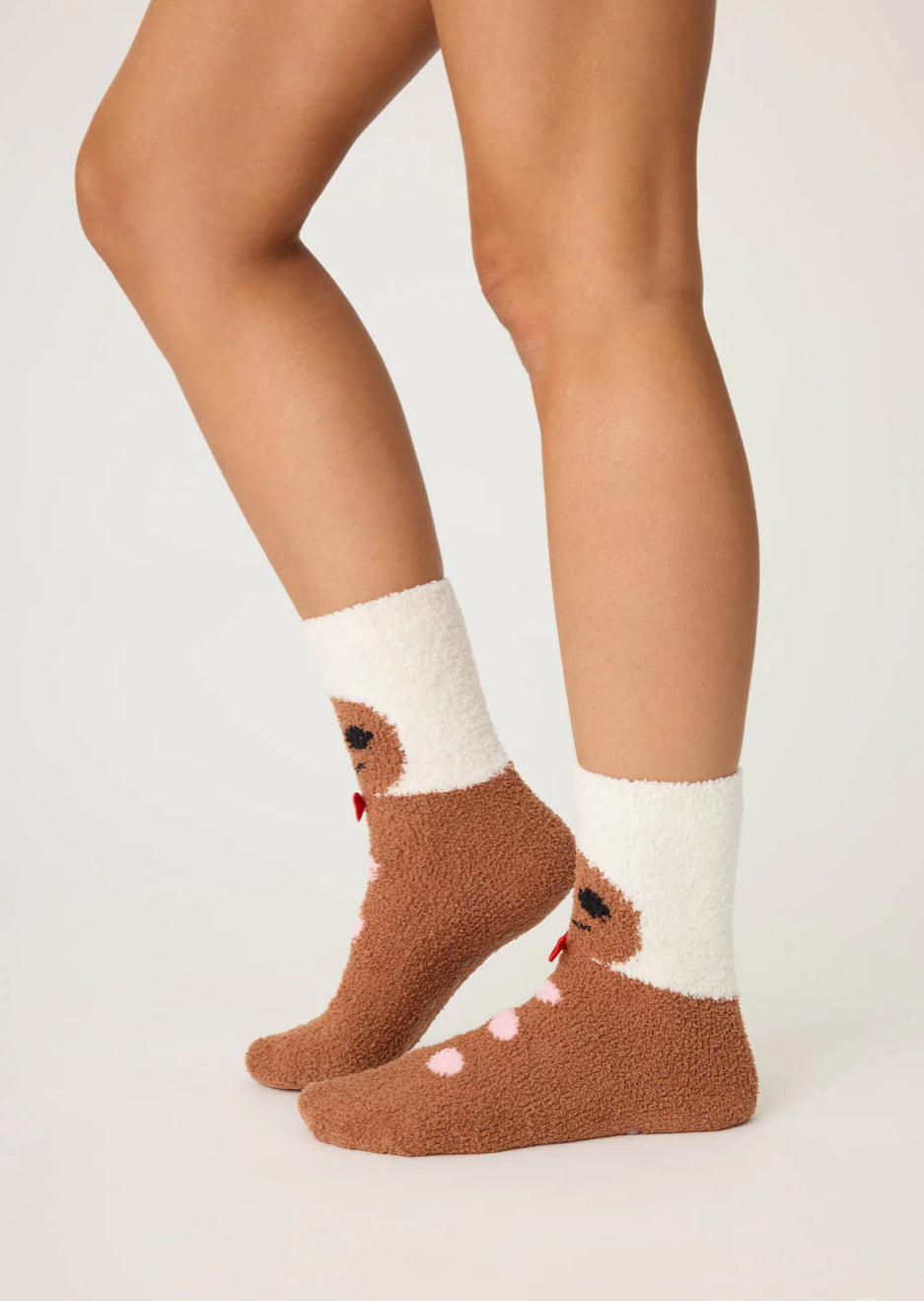 PJ Salvage "Gingerbread Man" Socks-Brown