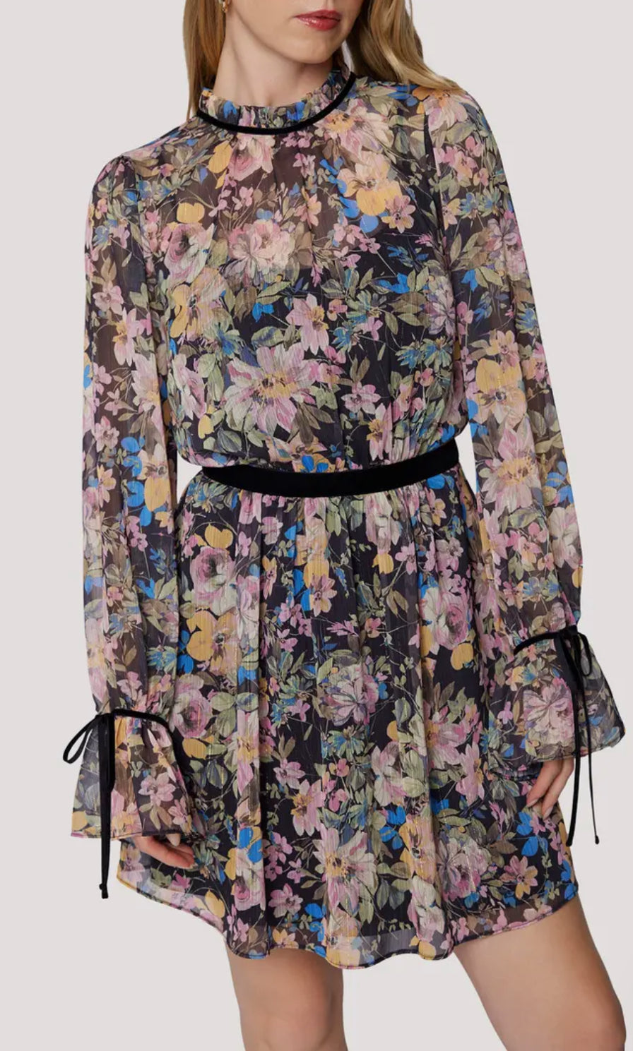 Lost + Wander “Sweet Meadows” Mini Dress - Black Multi