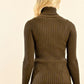 Molly Bracken Ribbed Turtleneck-Khaki Green