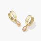 Kendra Scott Mini Ellie Wide Huggie-Gold/Light Pink Lab Opal