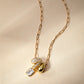 LeMel “Lucy” Bezel Charm Necklace-Gold
