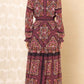 Hale Bob "Marisol" L/S Maxi Dress-Wine
