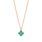 Capucine de Wulf “Berry Clover” Double Sided Charm Necklace, 16"+2" - Turquoise