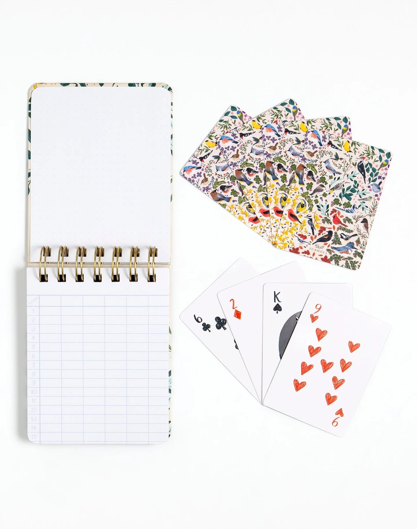 1 Canoe 2 "Feathered Friends" Playing Cards & Score Pad Set