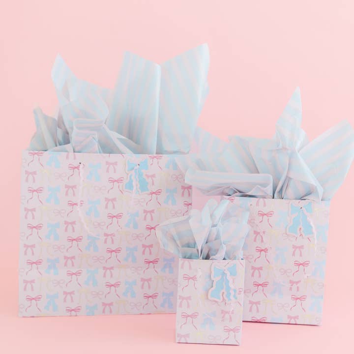 Rock Paper Scissors Gift Bag-Pink/Blue Bows