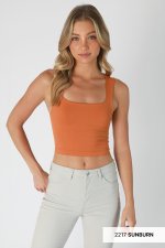 Niki Biki Clean Line Square Neck Top- 10 Colors