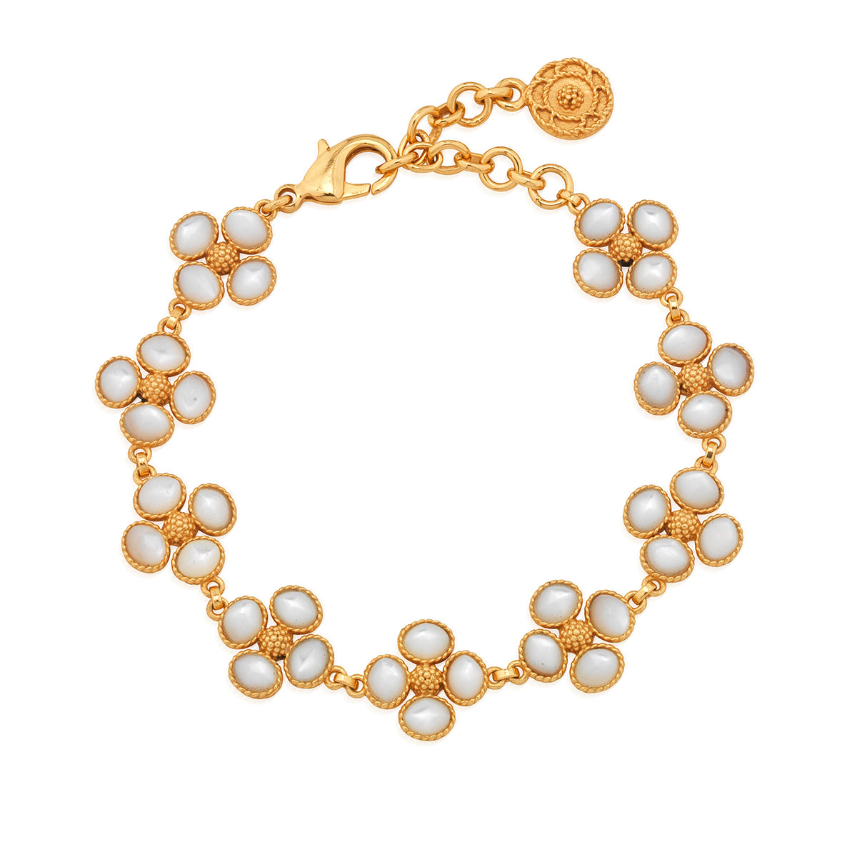 Capucine de Wulf “Berry Clover” Link Bracelet, 7"+2" - MOP