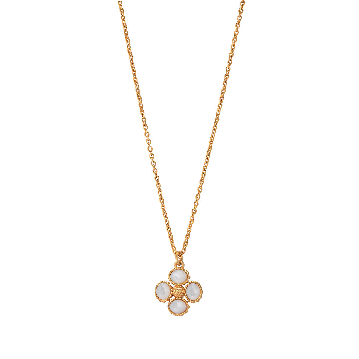 Capucine de Wulf “Berry Clover” Double-sided Charm Necklace 18"- MOP