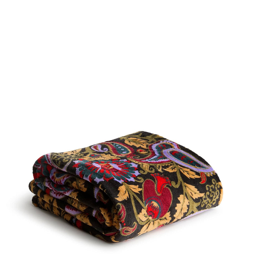 Vera Bradley Plush Throw Blanket-Midnight Garden Paisley