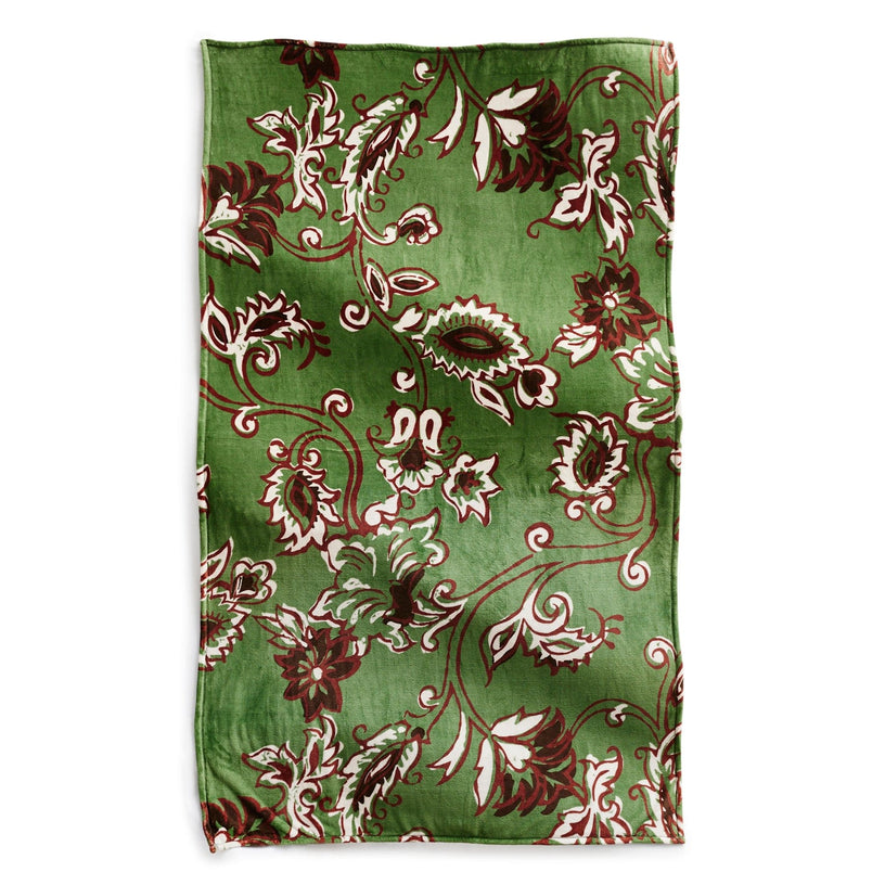 Vera Bradley Plush Throw Blanket-Victorian Vines Vineyard Green