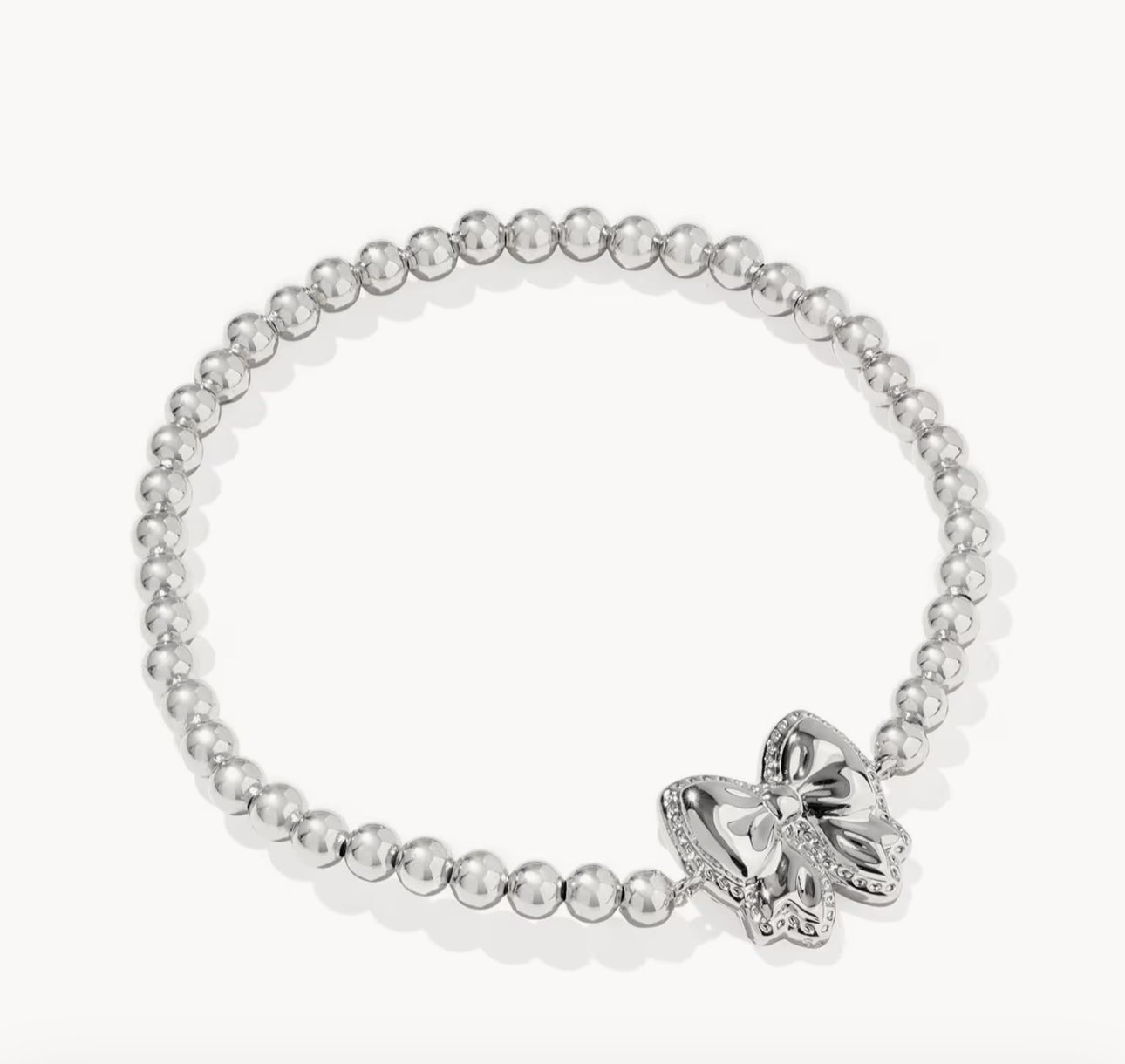 Kendra Scott Haley Bow Stretch Bracelet-Silver Ivory MOP