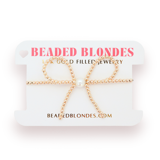 Beaded Blondes "Gold Bow" Bracelet-Standard 6.75"