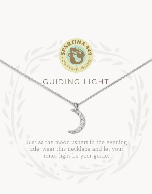 Spartina 449 SLV Necklace-Guiding Light/Crescent-Silver