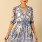 Hale Bob "Lilian" Chiffon Dress-Blue
