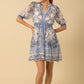 Hale Bob "Lilian" Chiffon Dress-Blue