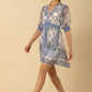 Hale Bob "Lilian" Chiffon Dress-Blue