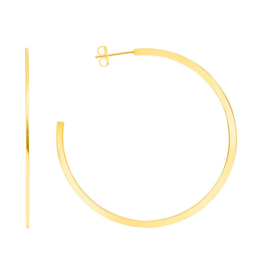 LeMel Flat Gold Hoop Earrings-Large