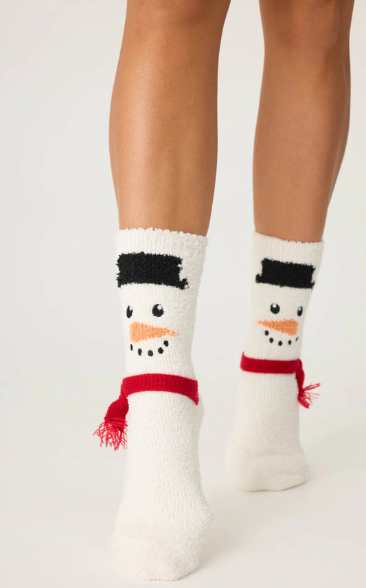 PJ Salvage "Snowman" Socks-White