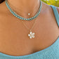 LeMel Dee Alternating Turquoise & CZ Tennis Necklace-16” Gold