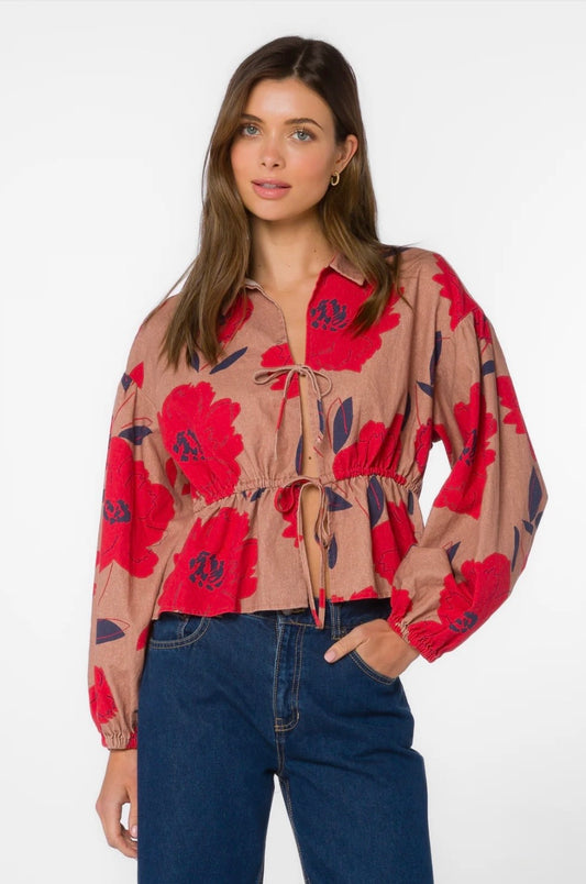 Velvet Heart “Emmalyn” Top - Desert Floral